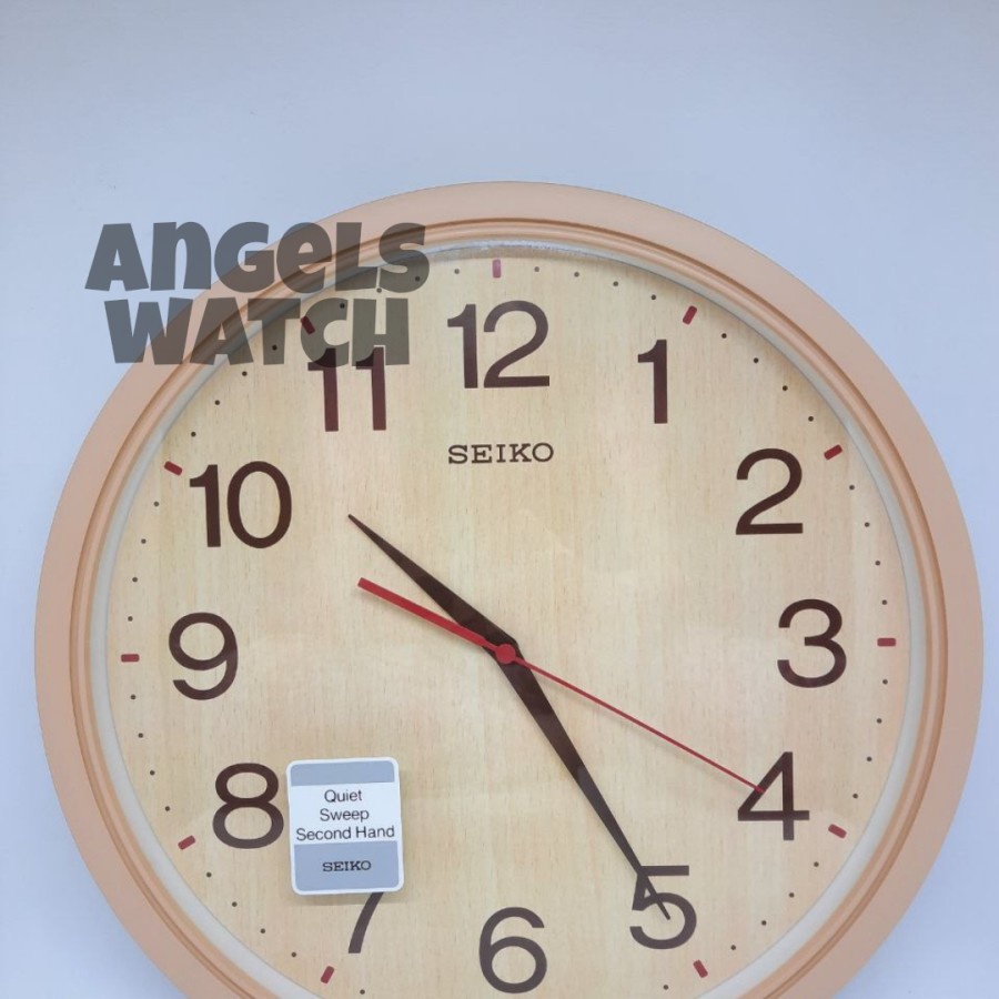 angelswatch jam dinding seiko sweep QXA757 brown original jam dinding