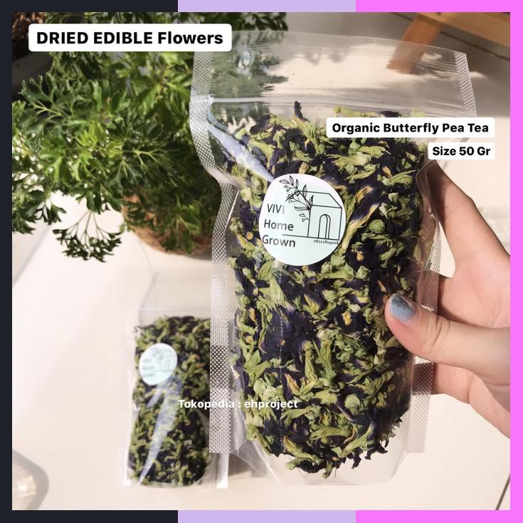 

Dried Edible Flower Organik Butterfly Pea Tea 50 Gr Teh Bunga Telang