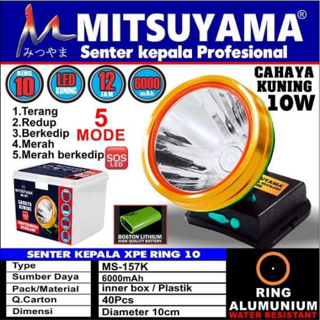 Senter Kpl Xpe LED Kuning 20Watt MS-157K