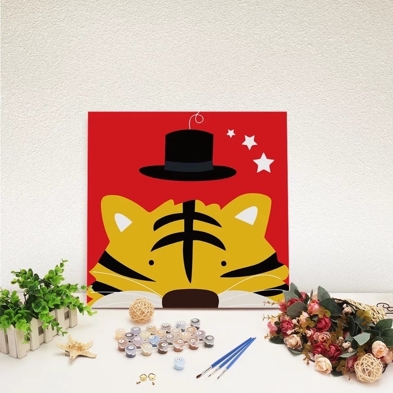 PRAKARYA ANAK PAINTING BY NUMBER KANVAS CAT ANGKA KARAKTER