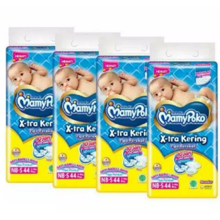 Mamypoko Extra Kering NBS 44 Perekat Pampers Mamy Poko Standard Xtra Kering NewBorn NBS44 pcs 3-8kg