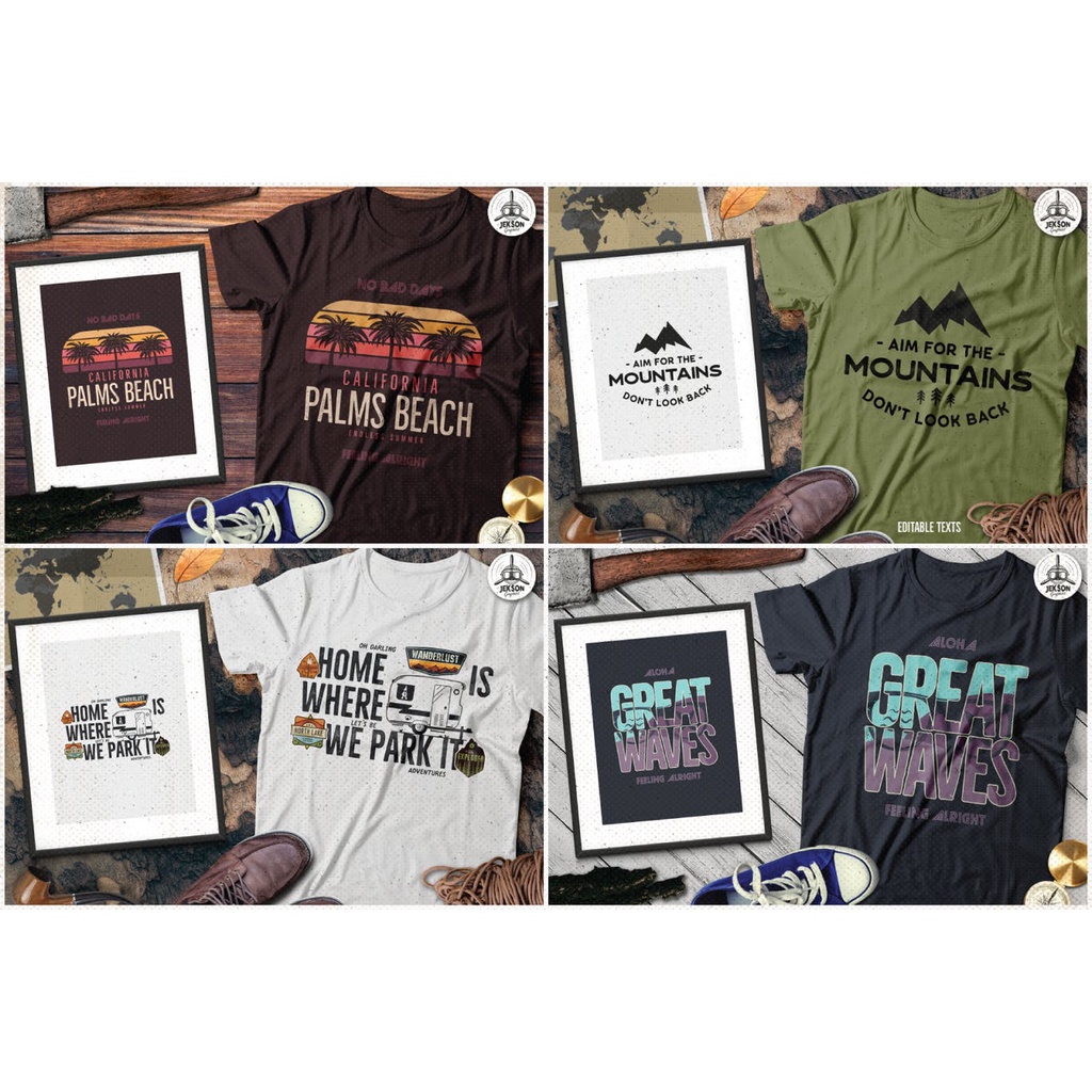 T-Shirt Designs Retro Collection Part 5 Vintage - Photoshop &amp; Illustrator