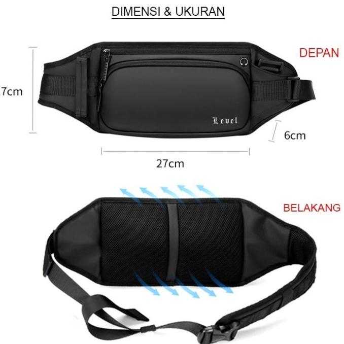Good Bahan Venom Import Waterproof Tas Pria Level Waistbag Selempang M Tsp76817
