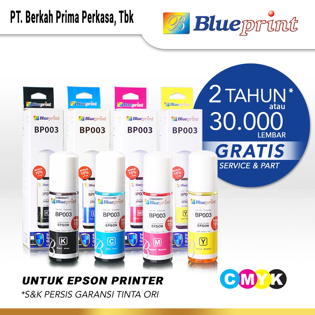 Jual Tinta Epson Blueprint 003 Refill For Printer Epson L1110 L3110 L3150 72ml 4 Varian Warna 0694