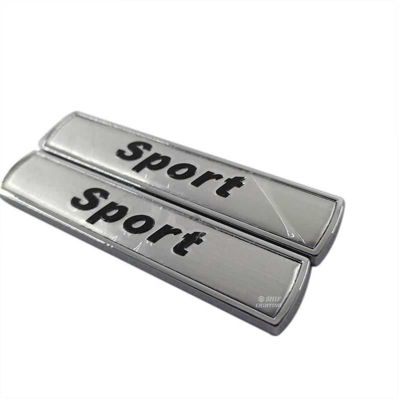 2 X Metal SPORT Logo Car Side Fender Decorative Emblem Sticker Decal Badge For BMW SPORT