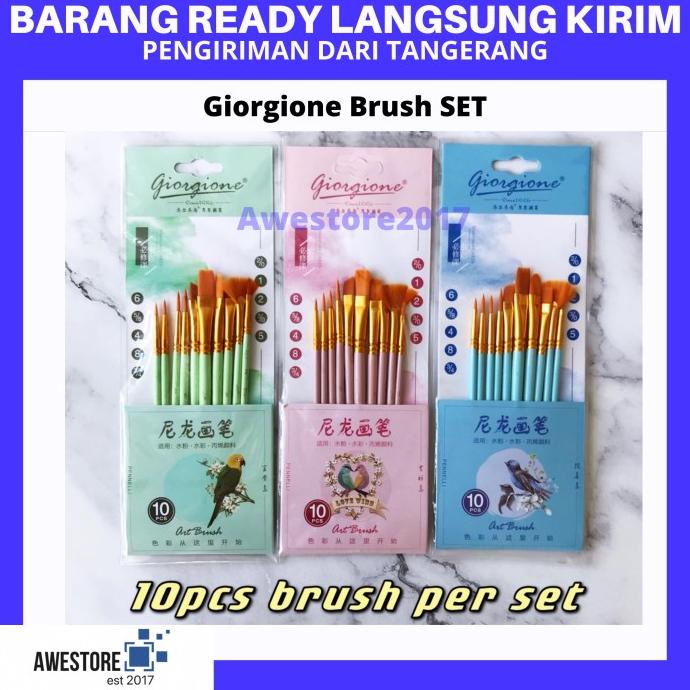 

Giorgione Brush Set G-188 | Kuas Lukis Set 10 Bird Series Water Color