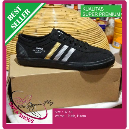 Sepatu DragonFly Hitam / Sepatu Capung Dragofly Amazon Hitam 37-43 - Putih, 37