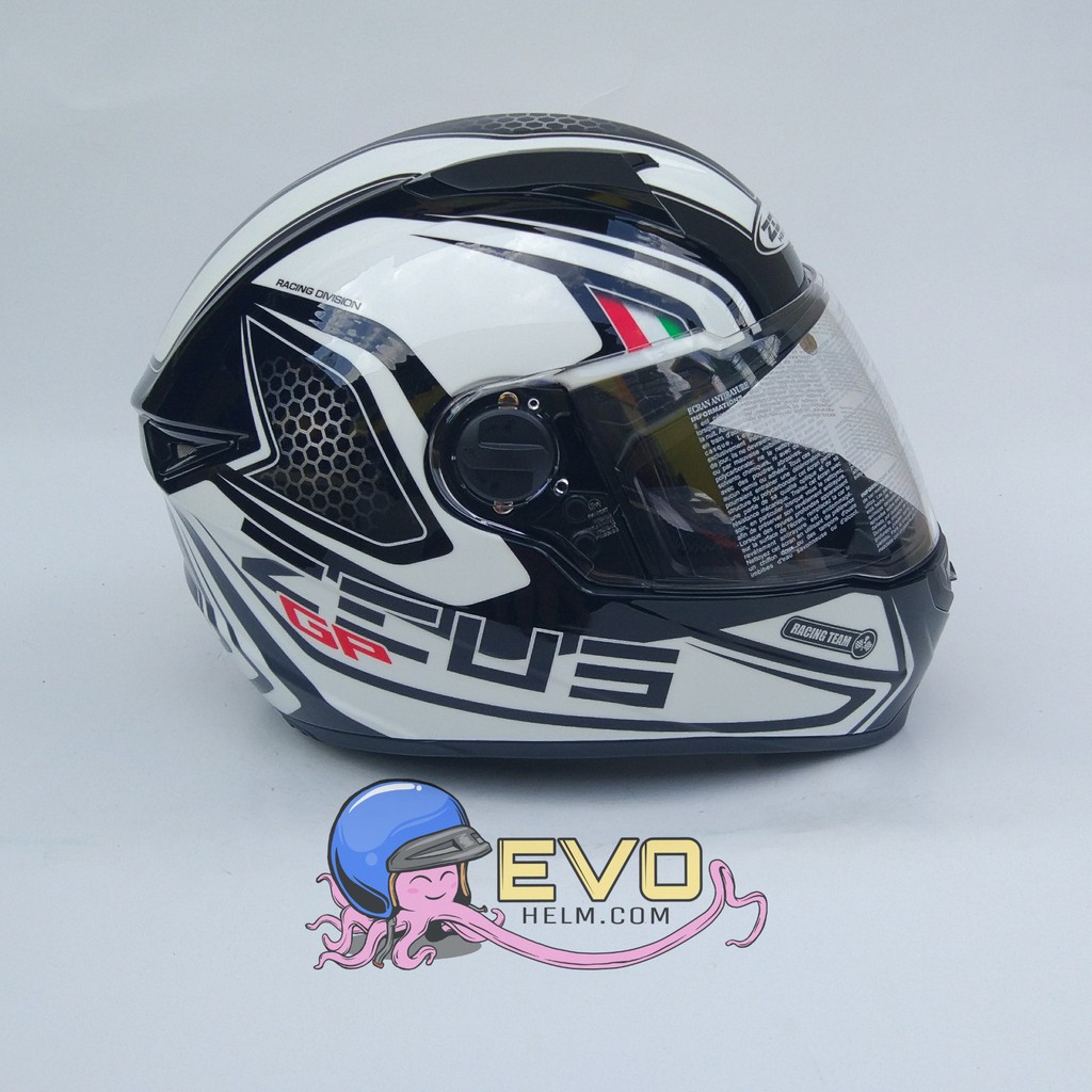 HELM ZEUS FULL FACE BLK AL3  BLK - FREE SMOKE VISOR ZEUS ORIGINAL ( ONGKIR 2KG )