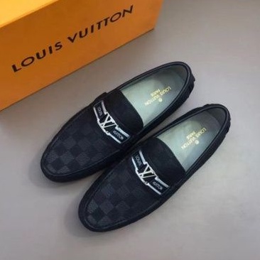 Sepatu lv loafer mirror quality pria casual slip on