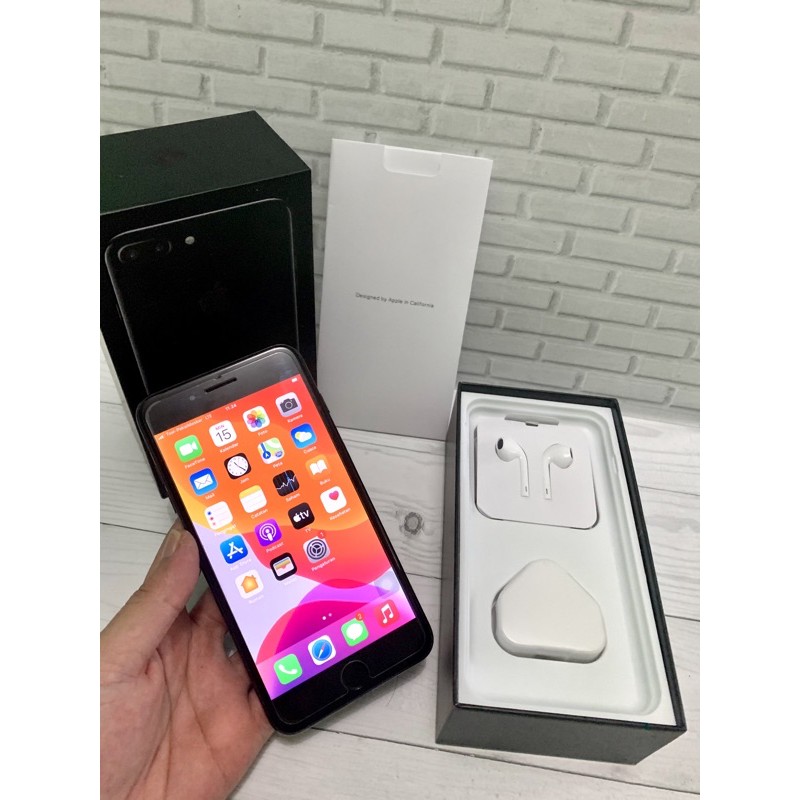 iphone 7plus secend ex inter warna jet black original garansi aktip jaringan semua oprator