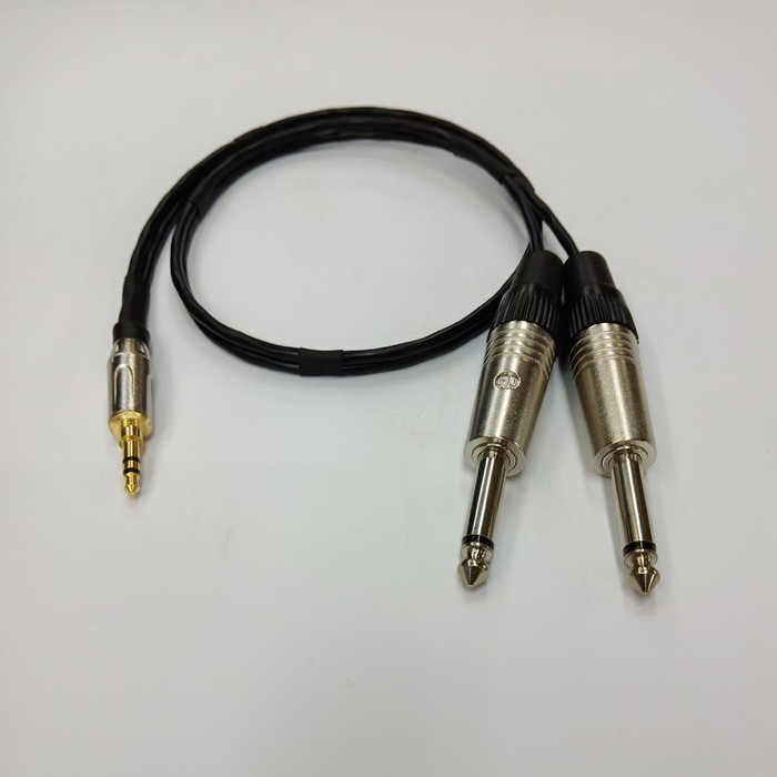 jack audio aux 3.5mm stereo to 2 akai mono trs 6.5mm 2 meter