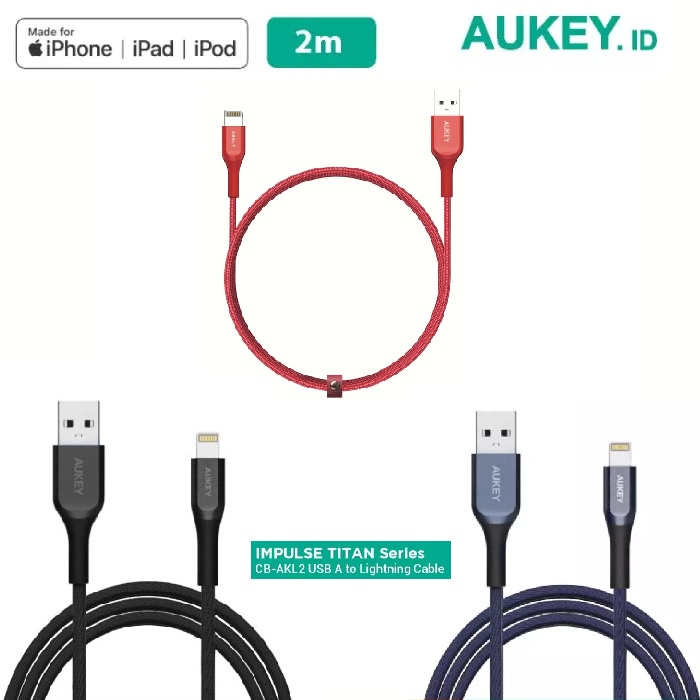 AKN88 - AUKEY CB-AKL2 - IMPULSE TITAN AL - USB to Lightning Kevlar Cable - 2M