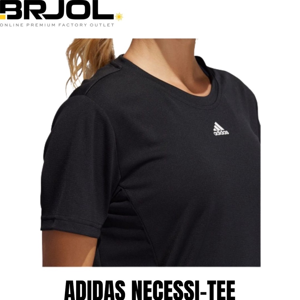KAOS GYM WANITA ORIGINAL ADIDAS NECESSI TEE LENGAN PENDEK GQ9407 YOGA