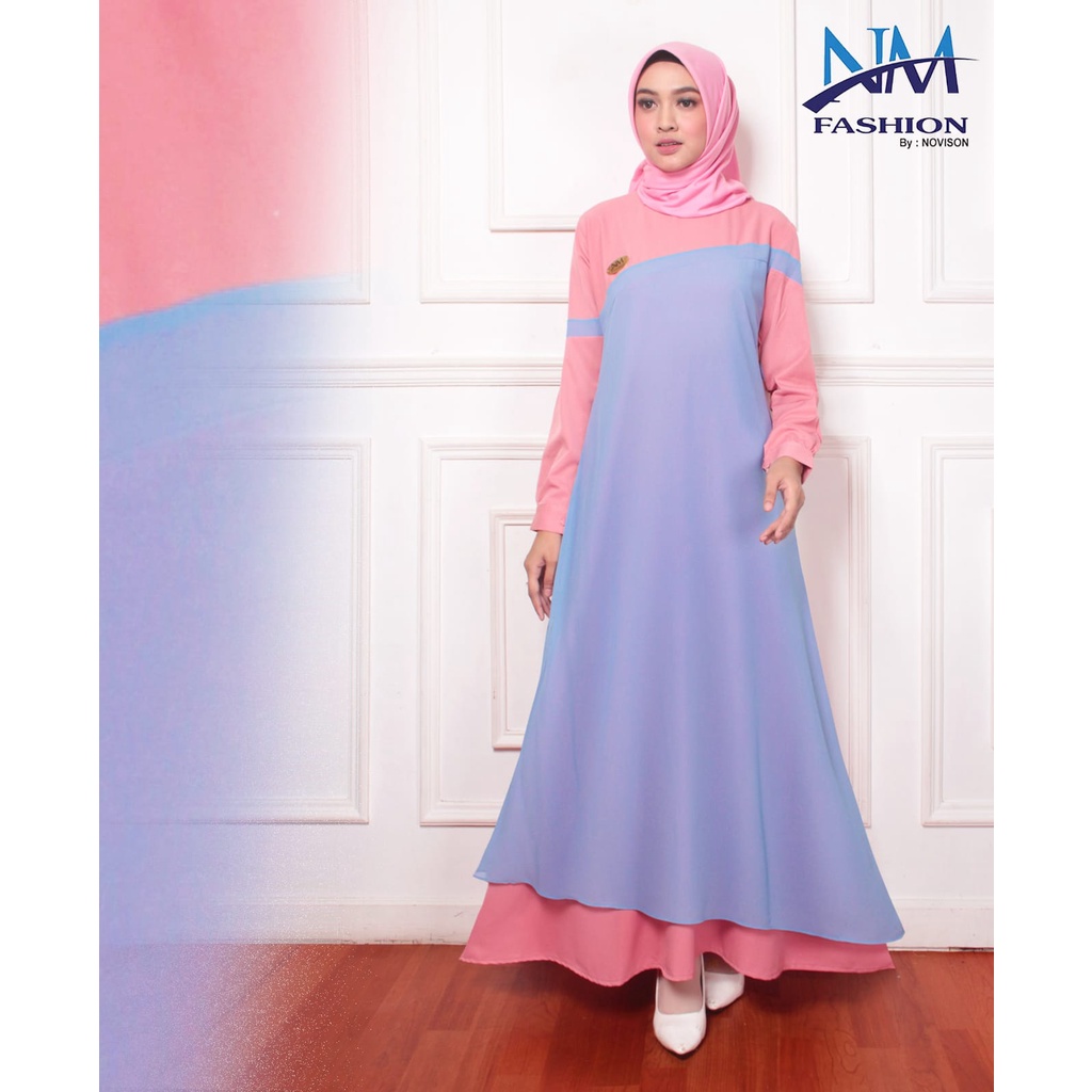 NM // GAMIS RUBY DRESS  - DRESS PESTA KONDANGAN POLOS TERBARU - FASHION MUSLIM WANITA MURAH MODERN T