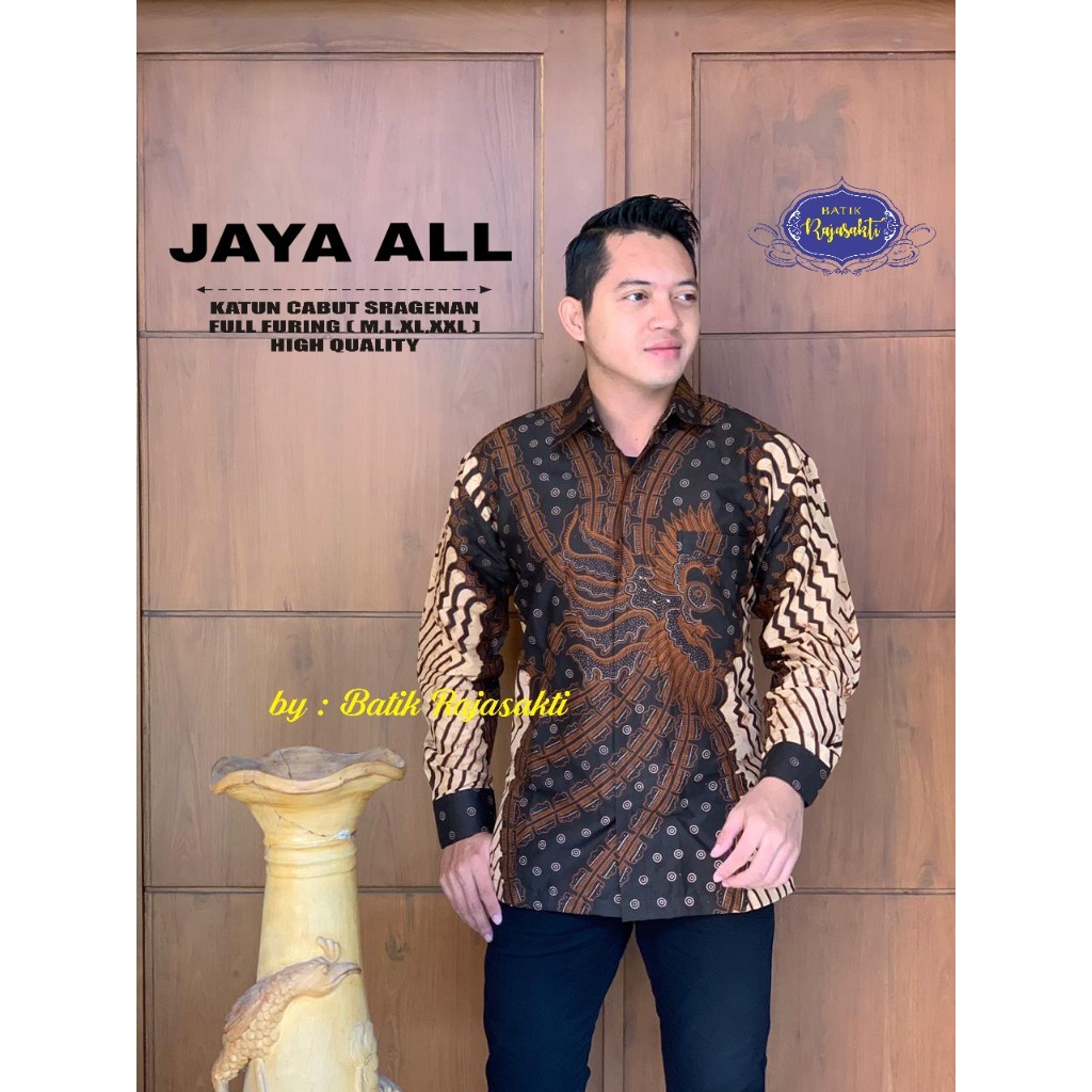 JAYA ALL RAJASAKTI KEMEJA BATIK SOLO PRIA LENGAN PANJANG LAPIS FURING ATASAN BATIK PREMIUM MODERN KATUN HALUS BAHUWIRYA  BANAMITRA BANAMITRA PUTIH BANGSAWAN BAYU PUTRA BERLIAN BIRU BHARATAYUDA BIMASENA BIRENDRA BIRU INDAH BRAHMAKERTA BRAHMAKERTA MERAH