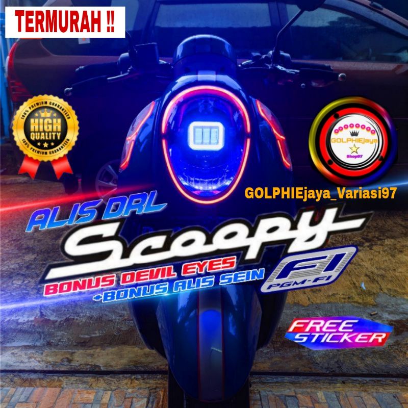 LAMPU ALIS DRL SCOOPY FI BONUS ALIS SEIN & DEVIL EYES LAMPU SENJA LAMPU LED LAMPU LIS LAMPU DRL SCOO