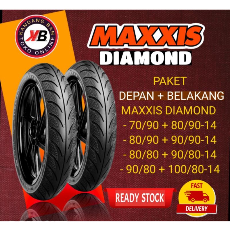 PAKETAN BAN TUBLES MATIC MAXXIS DIAMOND UKURAN  (70/90+80/90-14) (80/90+90/90-14) (80/80+90/80-14) (90/80+100/80-14) BAN BARU, 100% ORIGINAL, FREE PENTIL, FOR ALL MATIC