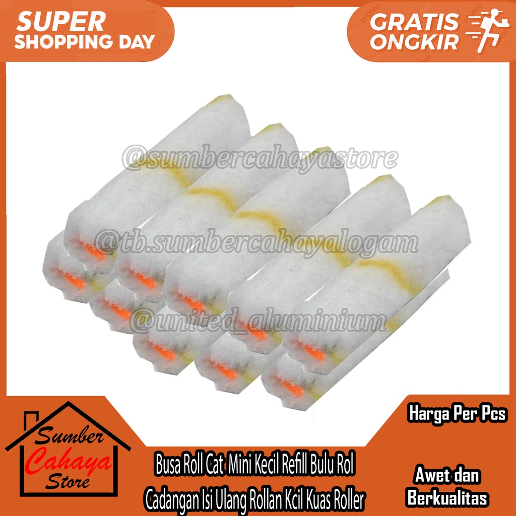 Refill Busa Roll Cat Mini Kecil Repill Bulu Rol Cadangan Isi Ulang Rollan Kapal Kcil Kuas Roller Cet