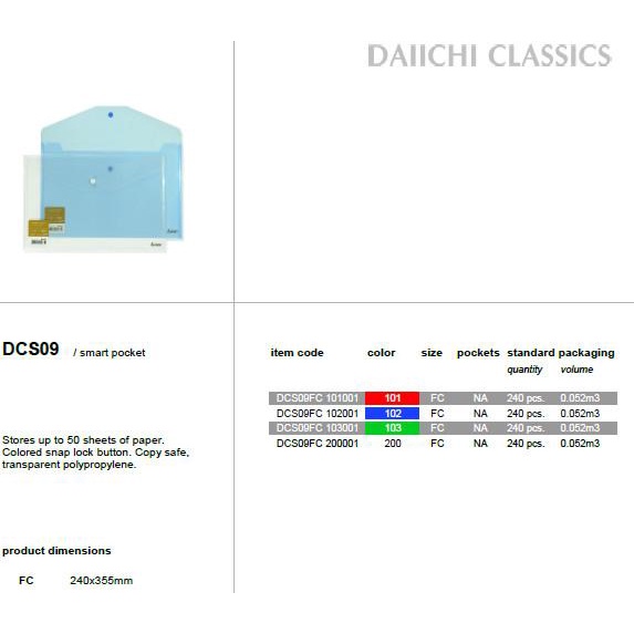 

Smart Pocket - Daiichi Classic Series - F4 (Dozen) Terlaris