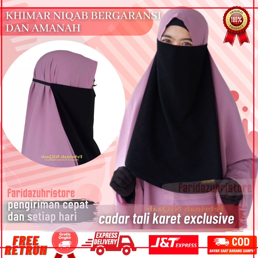 Niqob Karet Cadar Wanita Cadar Tali 1 Layer Hijab Saudia Niqab Tali Karet Niqab Jetblack Niqab Premi