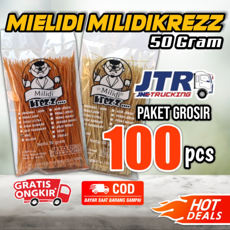 

Mie Lidi Milidikrezz Paket 100 pcs 50 Gram Mix Makaroni