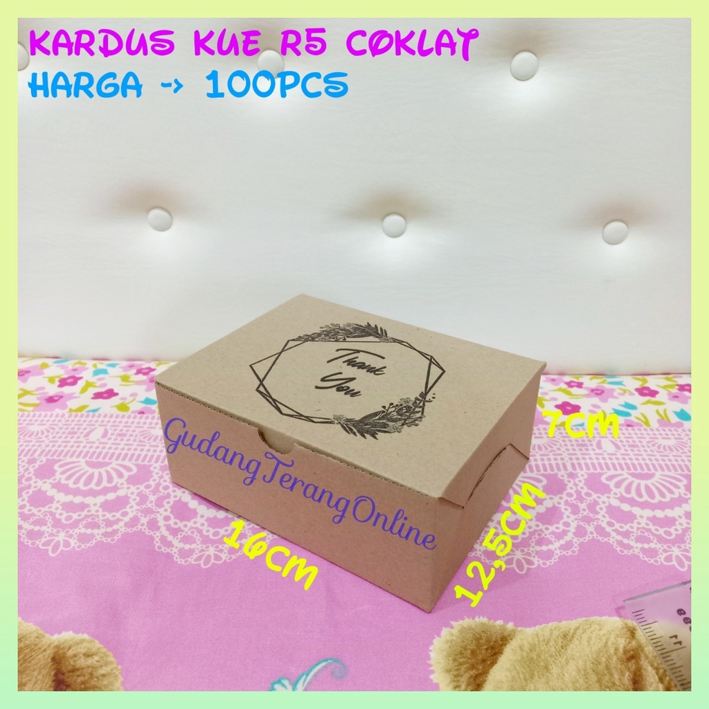 

Kardus coklat R5 16cm x 12.5cm x 7cm kardus jajan kue coklat motif