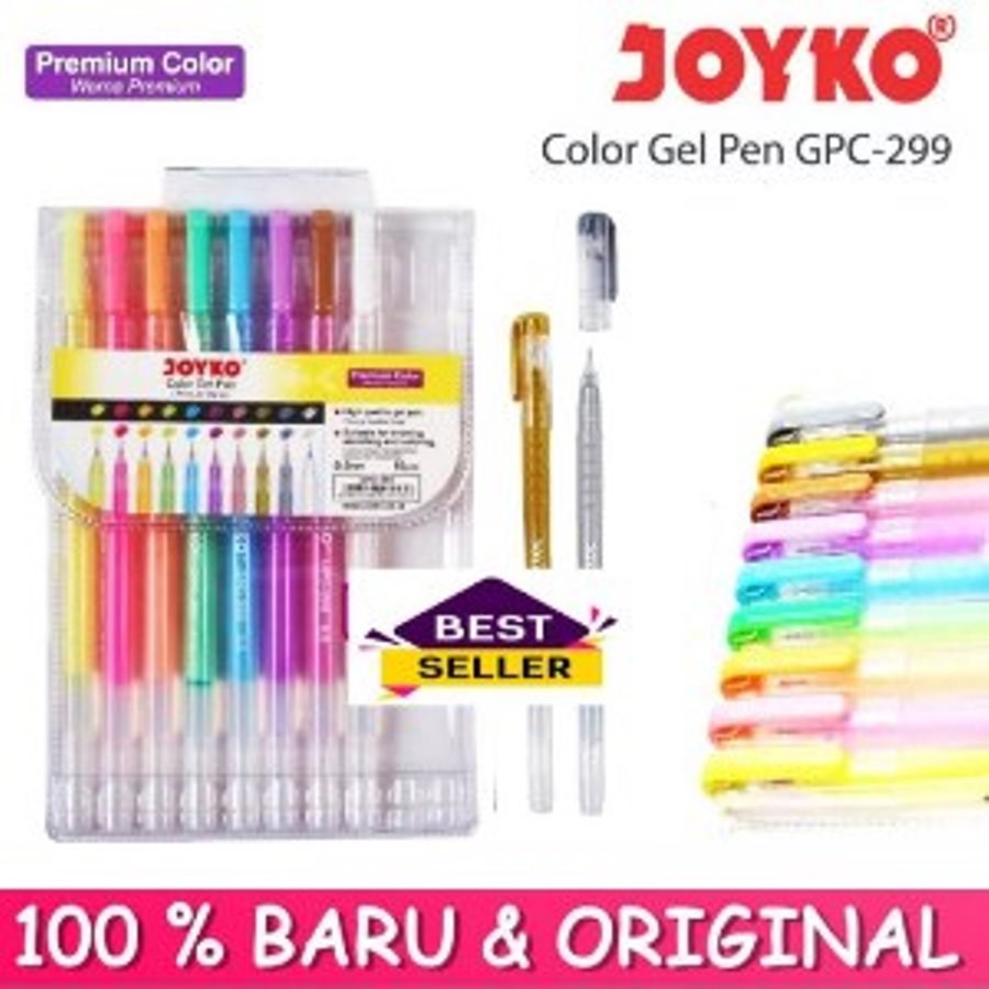 

Pulpen Joyko Color Gel Pen GPC-299/Gel/Premium Color/Gel Pen 10 Warna /Bayar di tempat