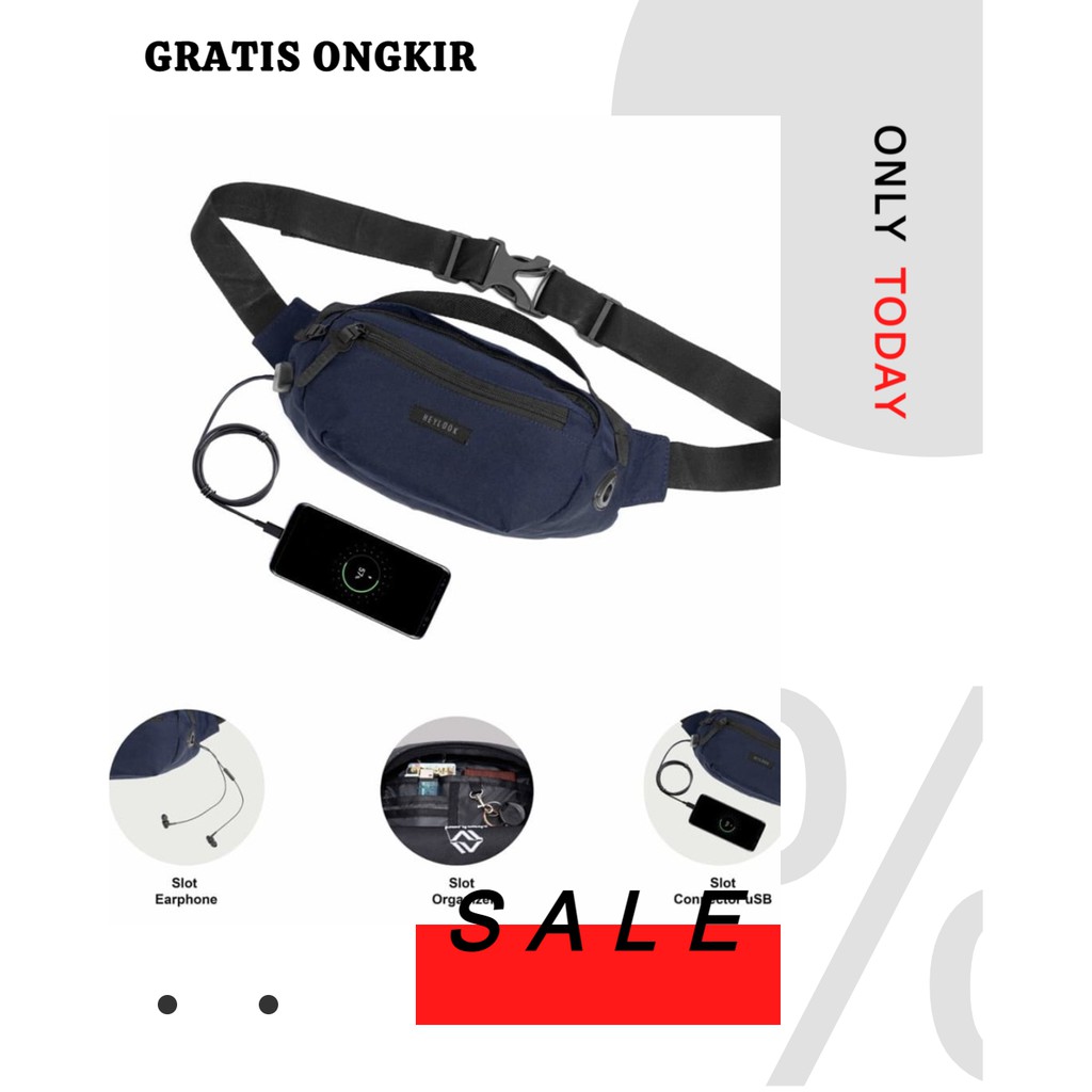 TAS SELEMPANG WAISTBAG PRIA CROSSBODY BODYPACK SLINGBAG COWOK KEREN