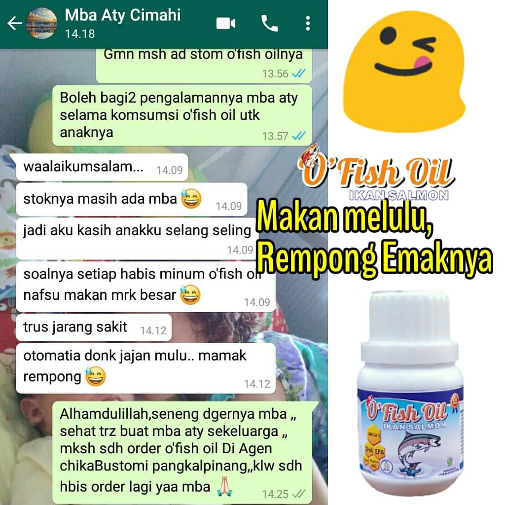 (ASLI ORIGINAL) O Fish Oil Minyak Ikan Salmon Vitamin Penambah Nafsu Makan dan Kecerdasan