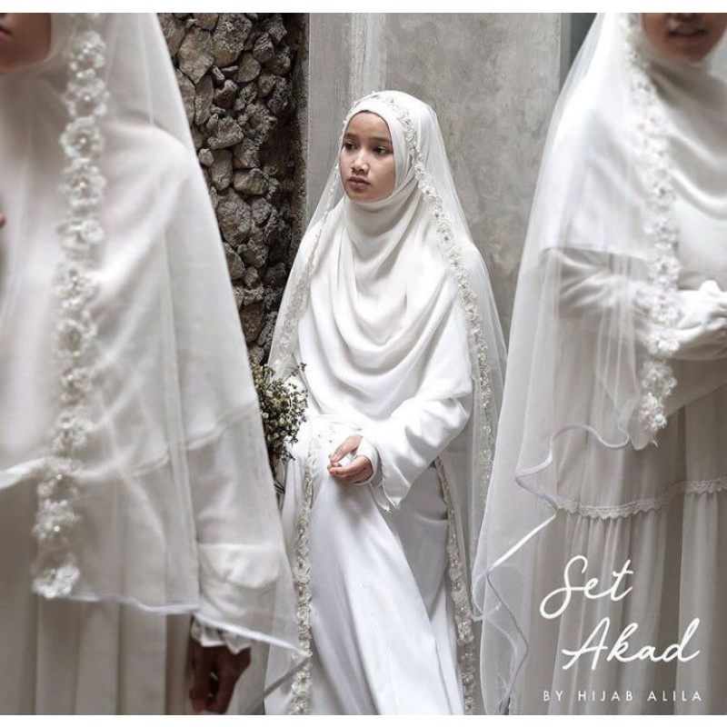 HIJAB ALILA Set Akad Gamis Sulthanah By Hijab Alila Broken white ( Terjual terpisah divarian)