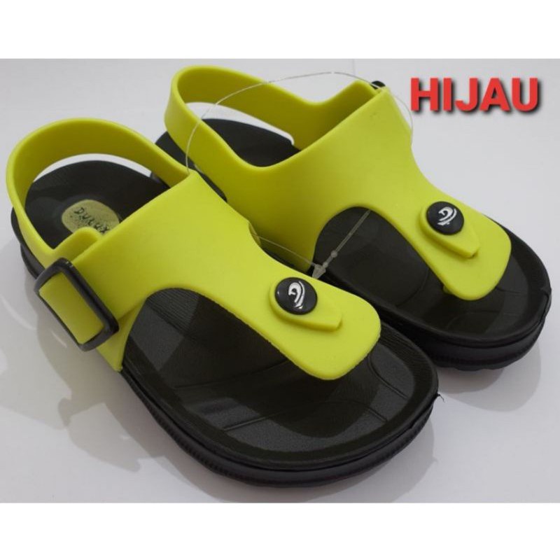 DX-213D-GN Sandal Karet Jepit Anak Tali Belakang Merek Dulux Ukuran 24-29