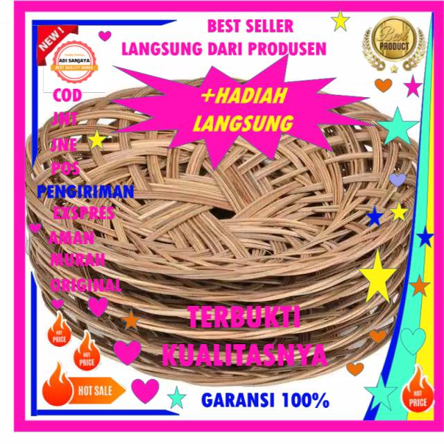 Piring Lidi Anyaman Alas Makanan Lidi Anyam Bambu Murah 20pcs
