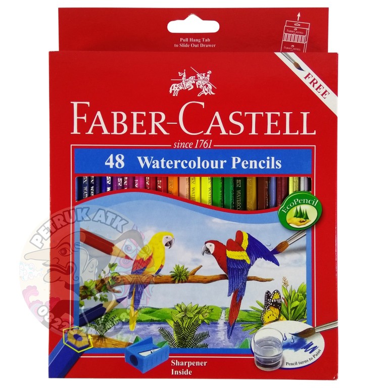 

[SET] WATER COLOUR PENCILS FABER CASTELL PENSIL WARNA 48 WARNA PANJANG*