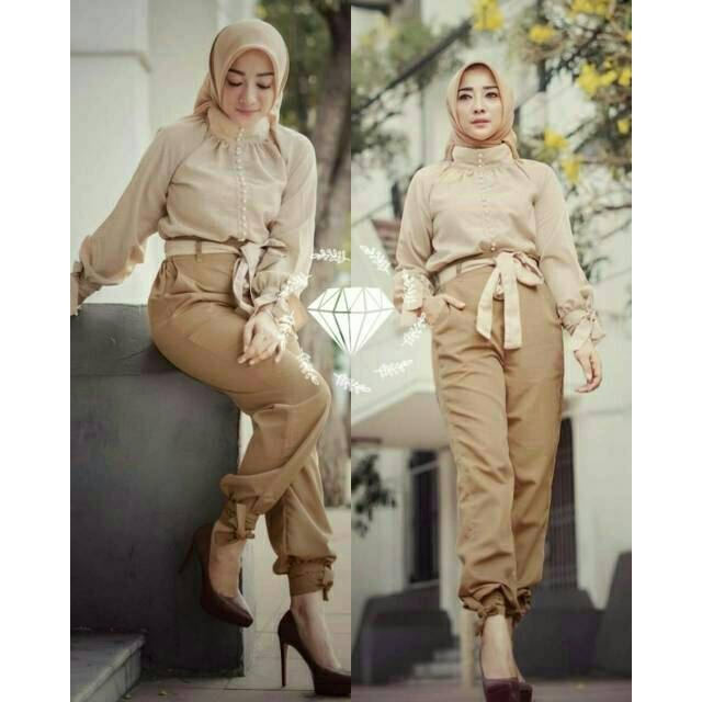 SET CELANA CAMERON, MOSCREPE, GAMIS HIJAB MUSLIM, SETELAN