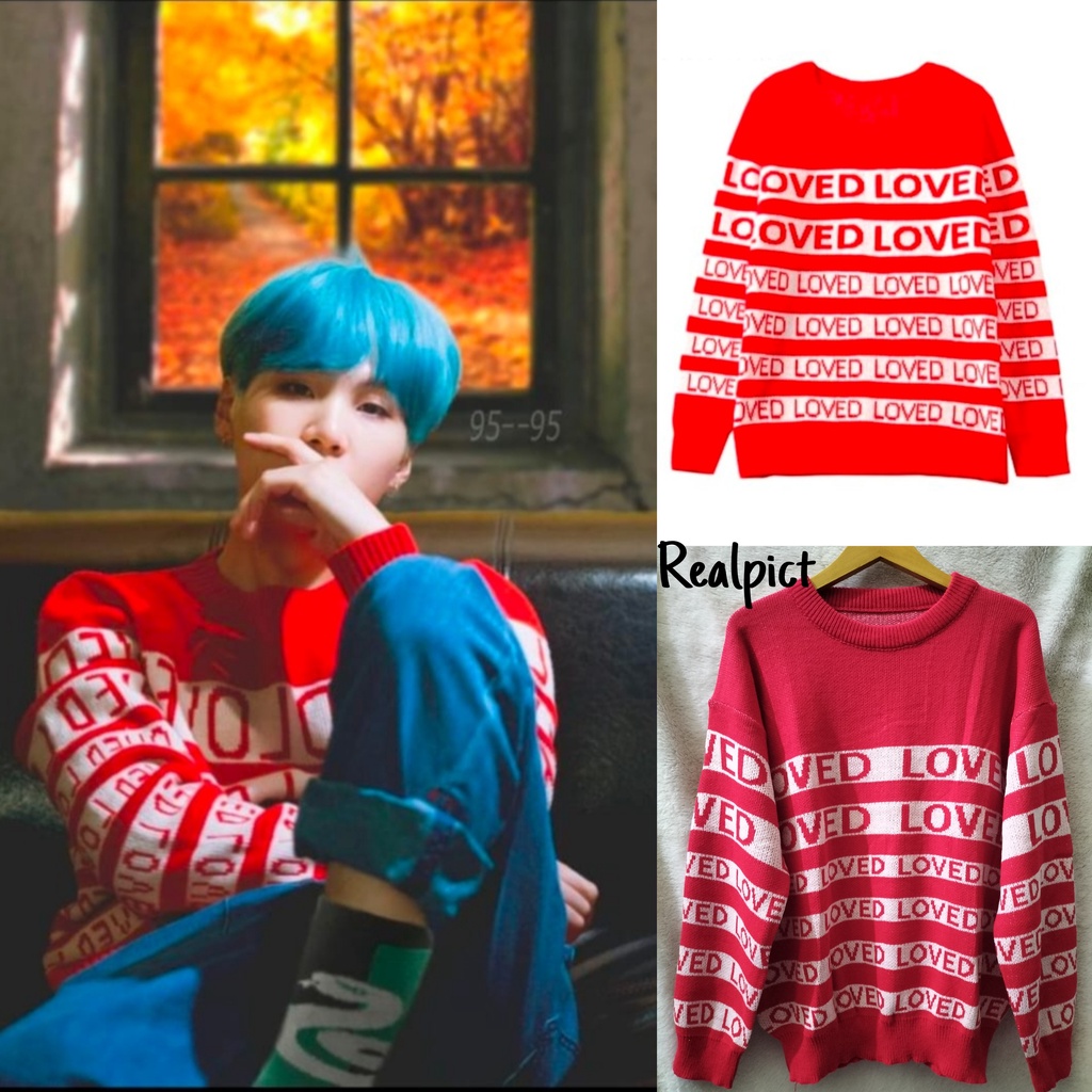 LOVED SWEATER RAJUT SUGA BTS/BRANDED 7 GATE