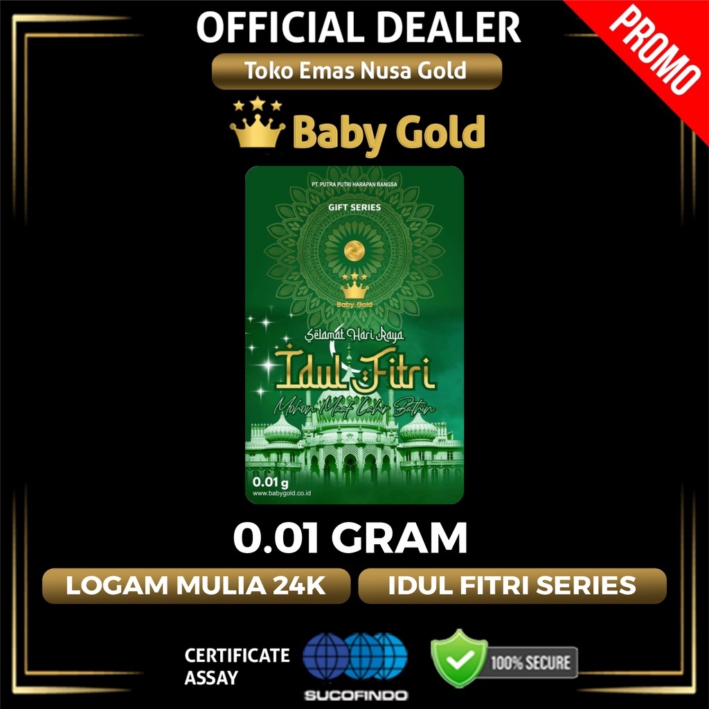 Toko Emas Nusa Gold - Baby Gold Edisi Ramadhan 0,01 Gram Logam Mulia 24 Karat