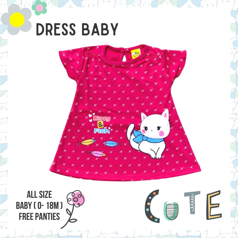 Dress Bayi Cantik / Baju Bayi perempuan terbaru / Baju Baby Model Dress 3-12 bulan