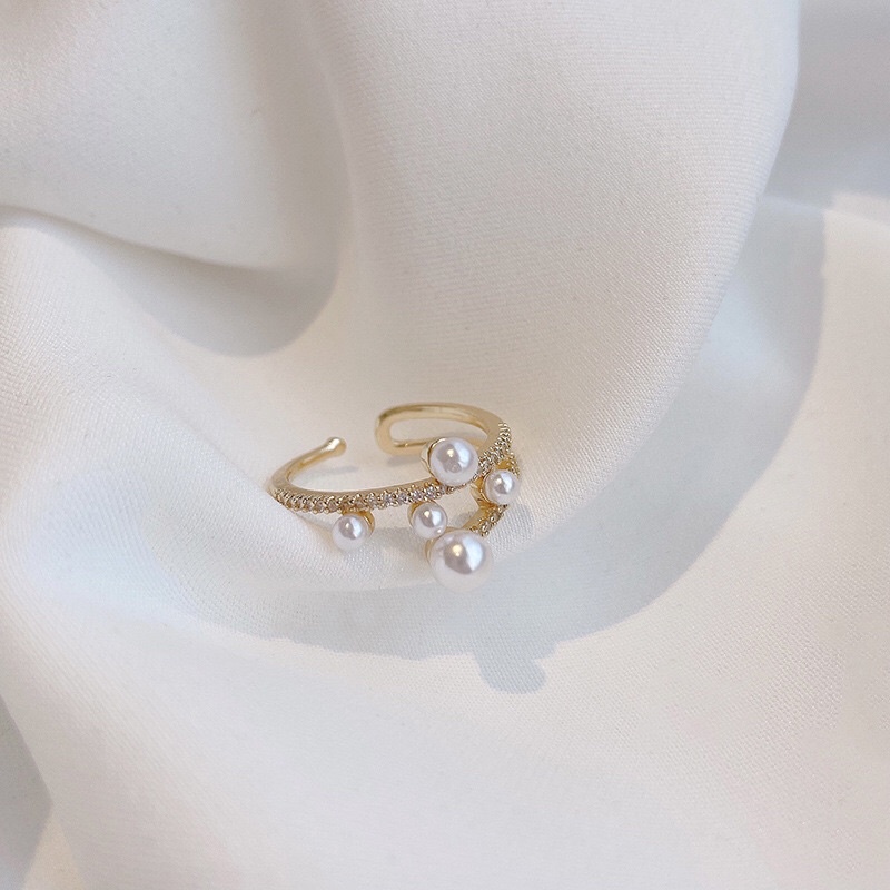 Cincin Adjustable Mutiara Korea Trending Fashion Style