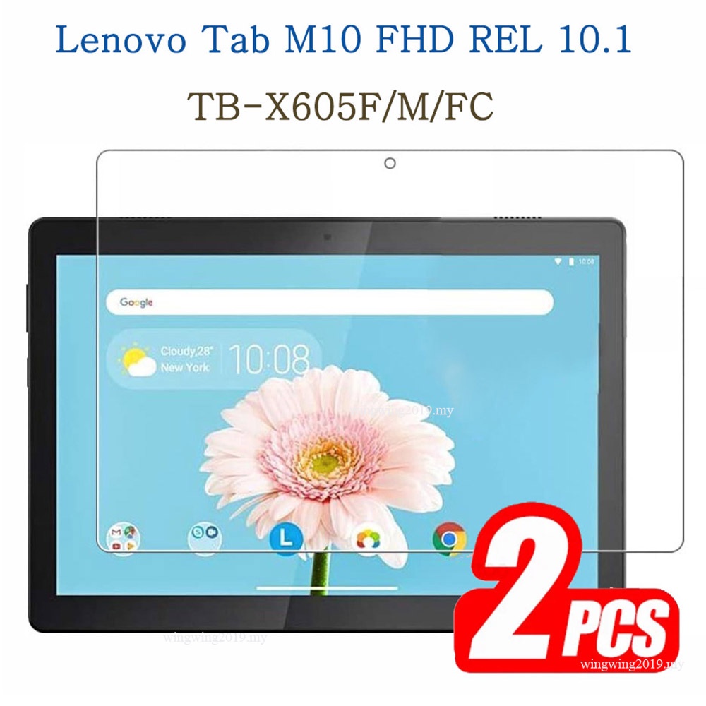 (2 Pak) Pelindung Layar Tempered Glass Full Cover Anti Gores Untuk Lenovo Tab M10 FHD REL 10.1 TB-X605F / M / FC