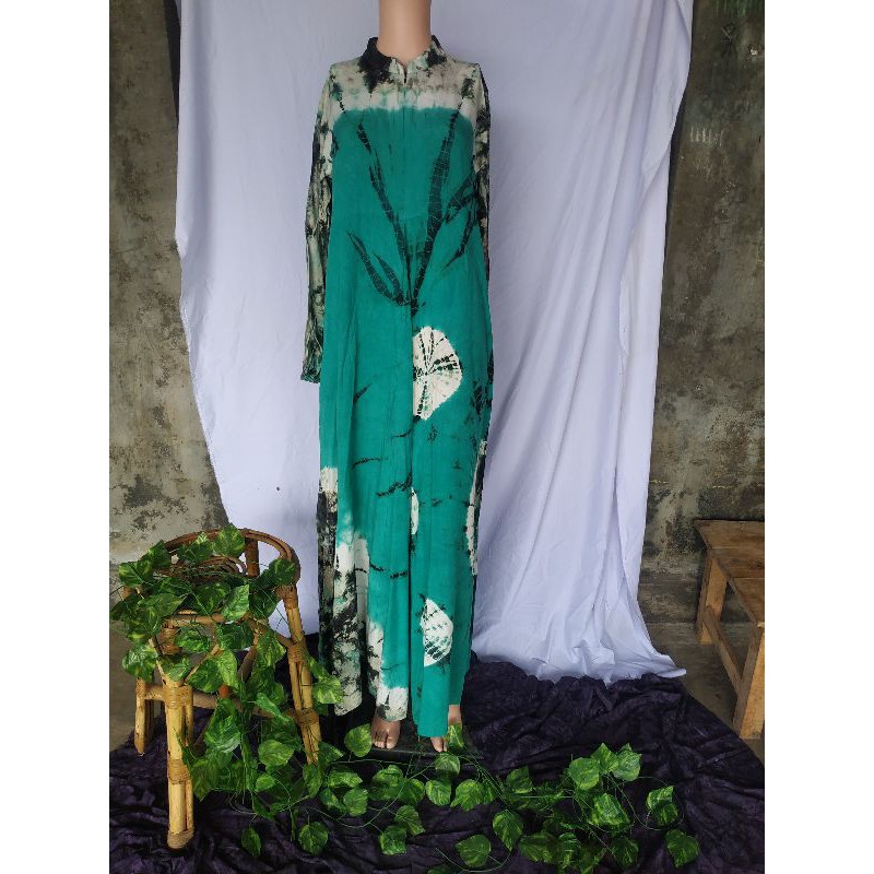 Gamis Busui Rayon Twill Ori Jumbo Mekar Super Hijau