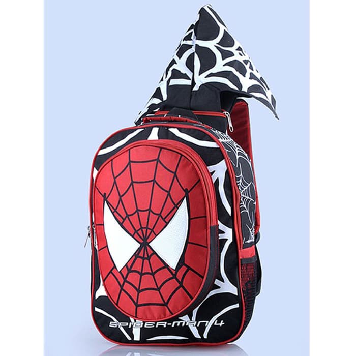 tas anak laki laki hoodie motif spiderman / tas sekolah keren garsel Diskon