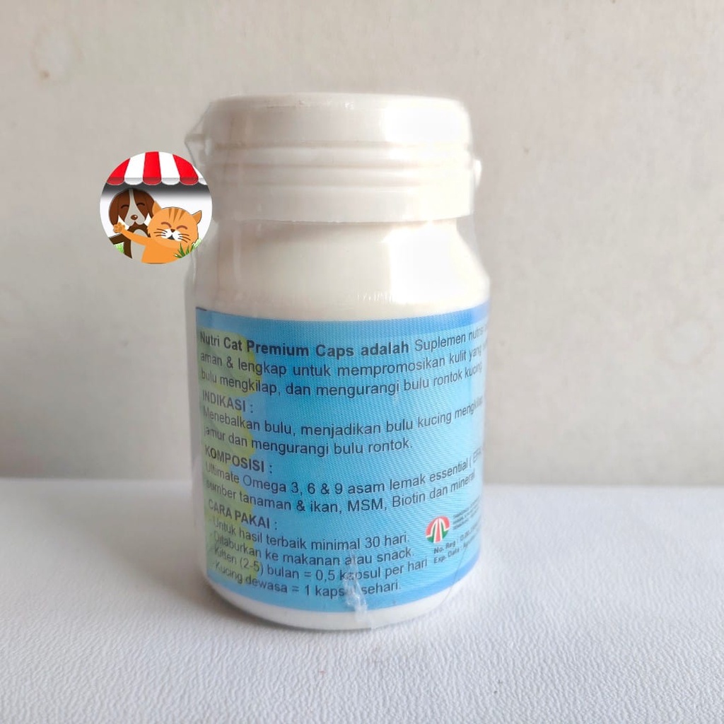 NUTRI CAT Vitamin Penumbuh Bulu Kucing 12 Caps - Suplemen Bulu Rontok