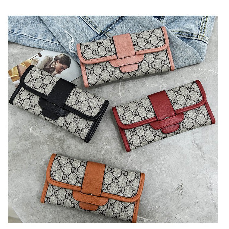 Dompet Wanita Besar Lipat Korea Premium Panjang Kartu Banyak LOD007