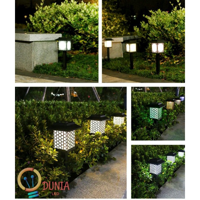 Lampu Solar Pagar Taman 5 LED Model Minimalis Besar / Lampu Tenaga Surya Sensor Cahaya Bisa Untuk Pagar