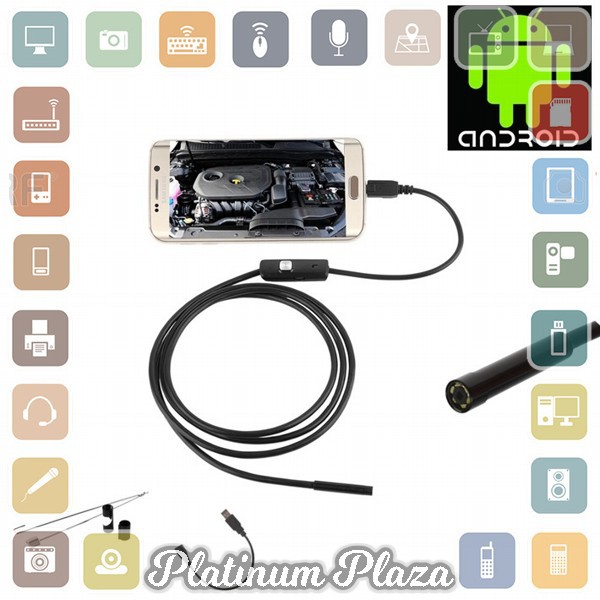 Android 7mm 4cm Focal Distance Endoscope Camera 720P 2M IP67 Waterproof - Black`5ZQ21K-