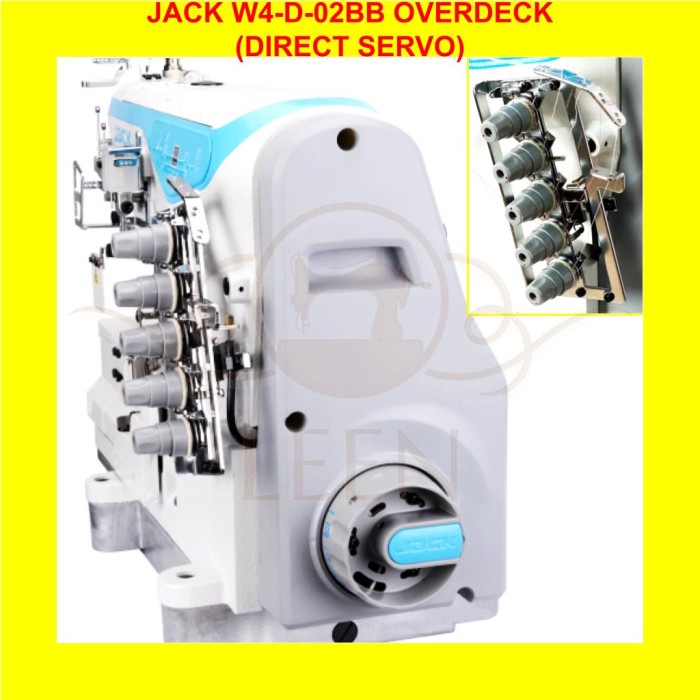 Mesin Overdeck Direct Servo Jack W4-D-02BB W 4 Overdek Jahit Kaos LEEN