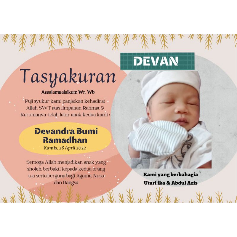 

Cetak stiker tasyakuran aqiqah bayi Free design