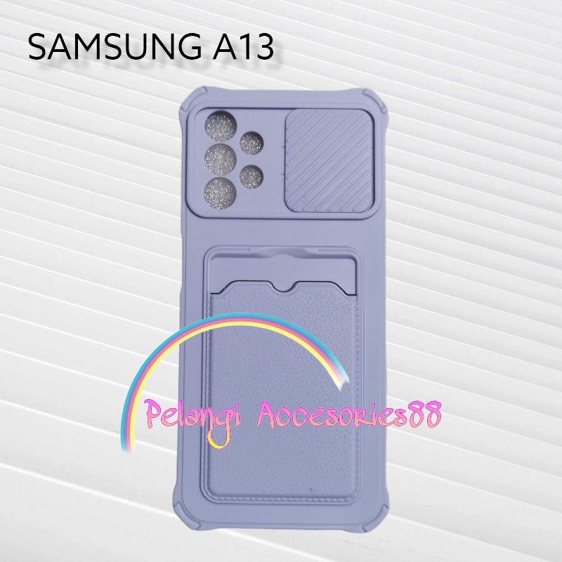 CASE SAMSUNG A13 4G / A13 LTE CASE SOFTCASE SLEDING WARNA WARNI SLOT CARD