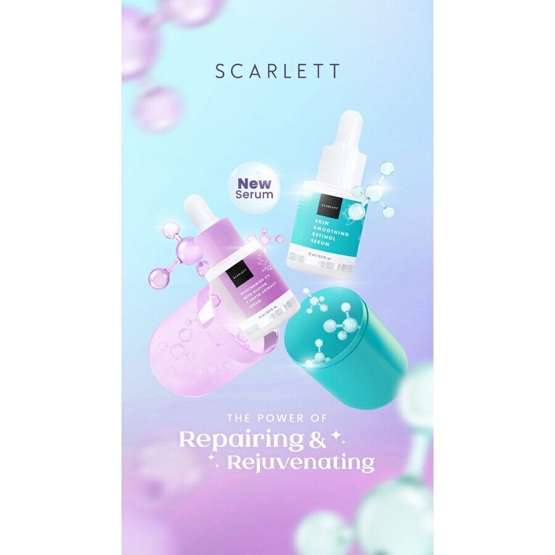 SCARLETT SERUM NIACINAMIDE 5% BETA&SCARLETT SERUM SKIN SMOOTHING RETINOL // SERUM SCARLETT// SCARLET