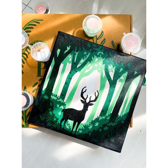 

Paint By Number [Woodland] | Bypainters | 6 Colours | 20X20Cm Canvas